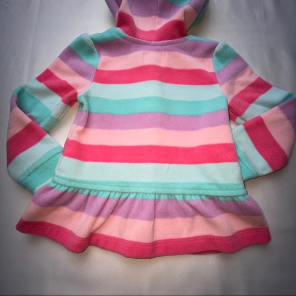 Childrens Place Girls Fleece Multi-Stripe Full Front Zip-up Hoodie - Picture 15 of 16